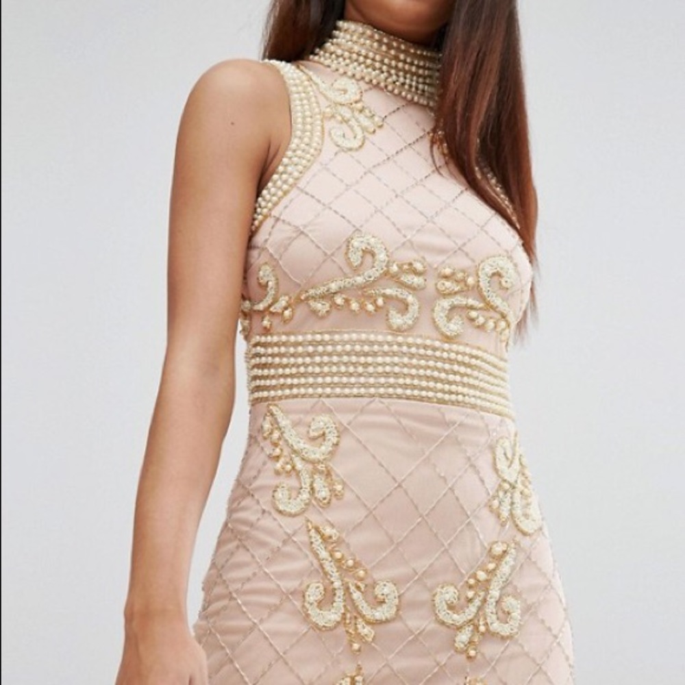 High Neck Bead Embellished Dress Eid or Indian Sz2
